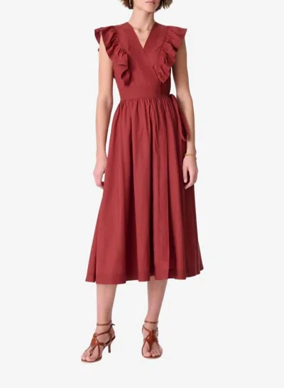 VANESSA BRUNO ERMIONE MIDI DRESS IN ROUX