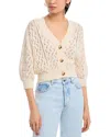 Vanessa Bruno Essam Cropped Pointelle-knit Cardigan In Ecru