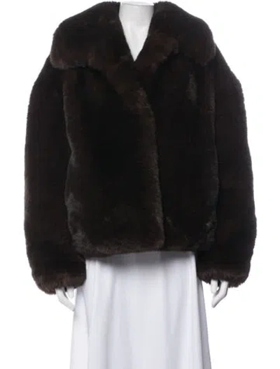 Pre-owned Vanessa Bruno Faux Fur Jacket W/ Tags In Black