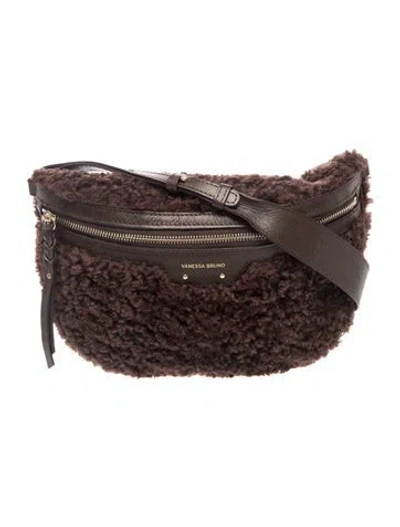 Pre-owned Vanessa Bruno Faux Fur Shoulder Bag In Brown