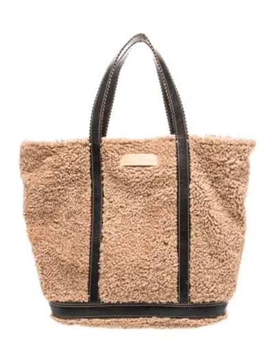 Pre-owned Vanessa Bruno Faux Fur Tote In Neutrals