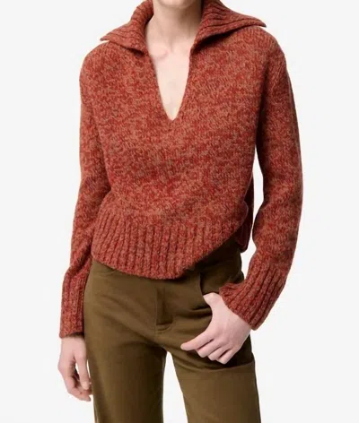Vanessa Bruno Flavio V-collar Sweater In Red In Brown