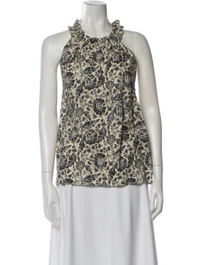 Pre-owned Vanessa Bruno Floral Print Halterneck Top In Neutral