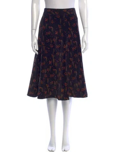 Pre-owned Vanessa Bruno Floral Print Knee-length Skirt In Blue