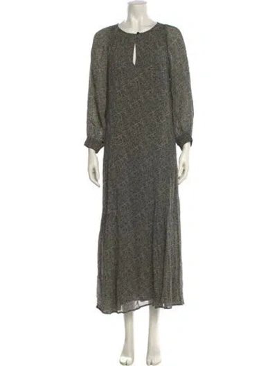 Pre-owned Vanessa Bruno Floral Print Long Dress In Black