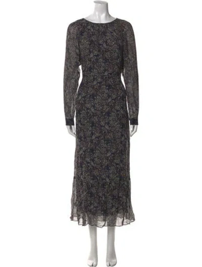 Pre-owned Vanessa Bruno Floral Print Long Dress In Blue