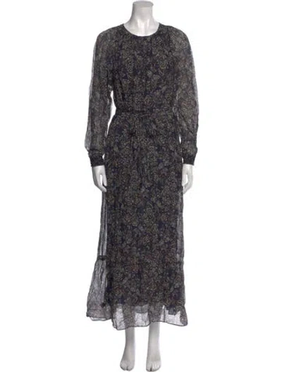 Pre-owned Vanessa Bruno Floral Print Long Dress In Blue