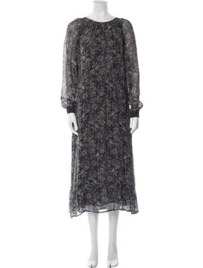 Pre-owned Vanessa Bruno Floral Print Long Dress In Blue