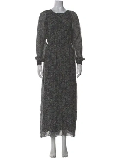 Pre-owned Vanessa Bruno Floral Print Long Dress In Blue