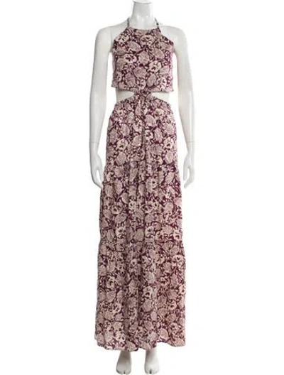 Pre-owned Vanessa Bruno Floral Print Long Dress In Multicolor