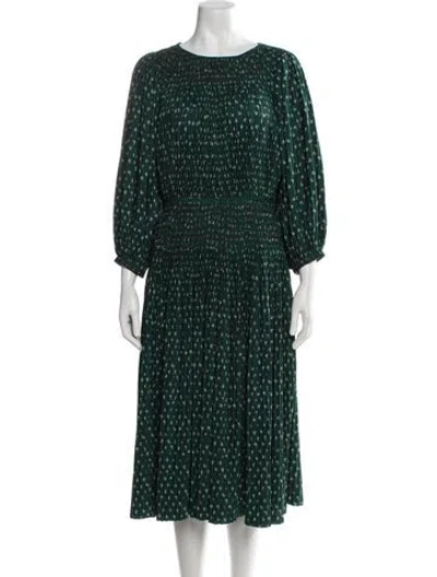 Pre-owned Vanessa Bruno Floral Print Midi Length Dress In Green