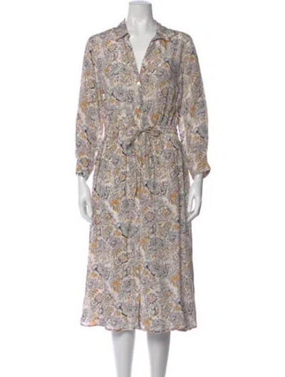 Pre-owned Vanessa Bruno Floral Print Midi Length Dress In Neutral