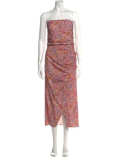 Pre-owned Vanessa Bruno Floral Print Midi Length Dress In Pink