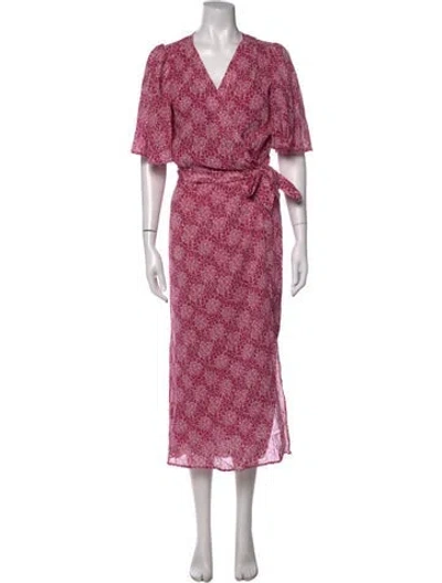 Pre-owned Vanessa Bruno Floral Print Midi Length Dress In Purple
