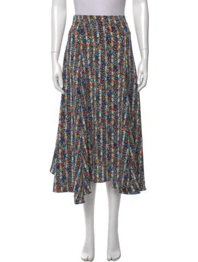 Pre-owned Vanessa Bruno Floral Print Midi Length Skirt In Black