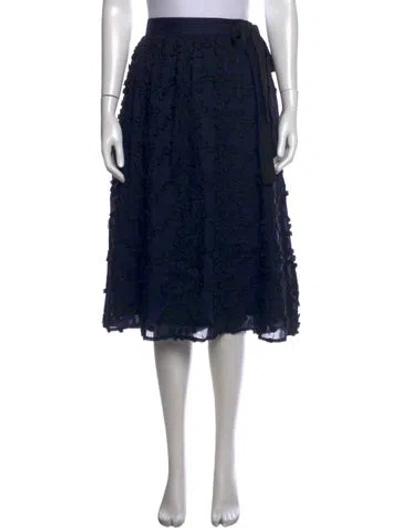 Pre-owned Vanessa Bruno Floral Print Midi Length Skirt In Blue