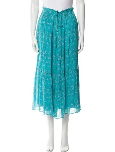Pre-owned Vanessa Bruno Floral Print Midi Length Skirt W/ Tags In Blue