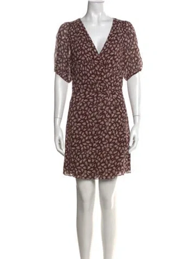 Pre-owned Vanessa Bruno Floral Print Mini Dress In Burgundy