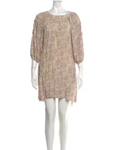 Pre-owned Vanessa Bruno Floral Print Mini Dress In Neutral