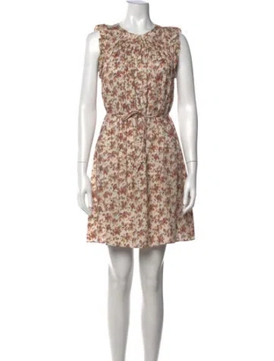 Pre-owned Vanessa Bruno Floral Print Mini Dress In Neutrals