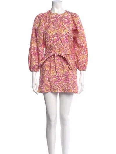 Pre-owned Vanessa Bruno Floral Print Mini Dress In Pink