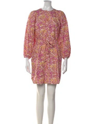Pre-owned Vanessa Bruno Floral Print Mini Dress In Pink