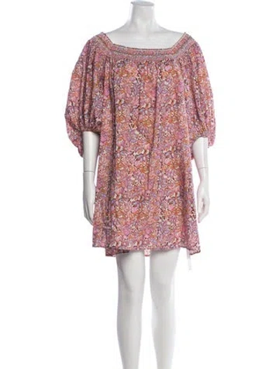 Pre-owned Vanessa Bruno Floral Print Mini Dress In Pink