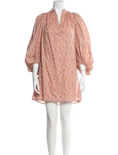 Pre-owned Vanessa Bruno Floral Print Mini Dress In Pink