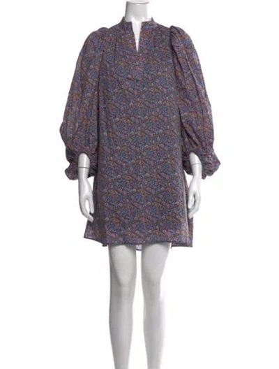 Pre-owned Vanessa Bruno Floral Print Mini Dress In Purple