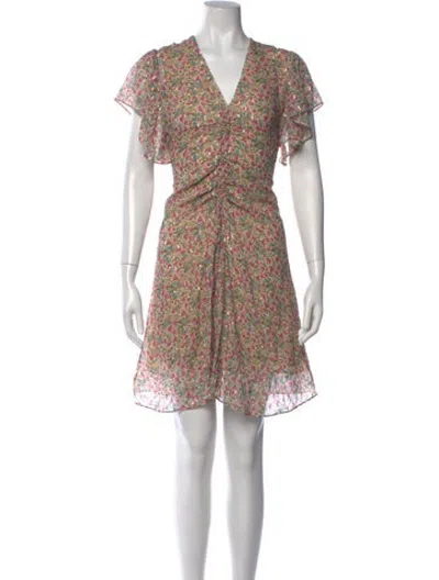 Pre-owned Vanessa Bruno Floral Print Mini Dress W/ Tags In Neutrals