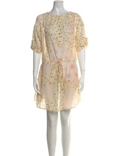 Pre-owned Vanessa Bruno Floral Print Mini Dress In Yellow