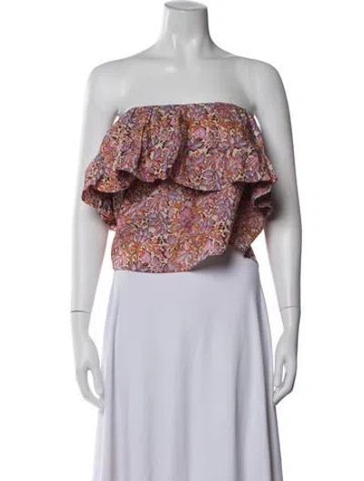 Pre-owned Vanessa Bruno Floral Print Strapless Top In Multi