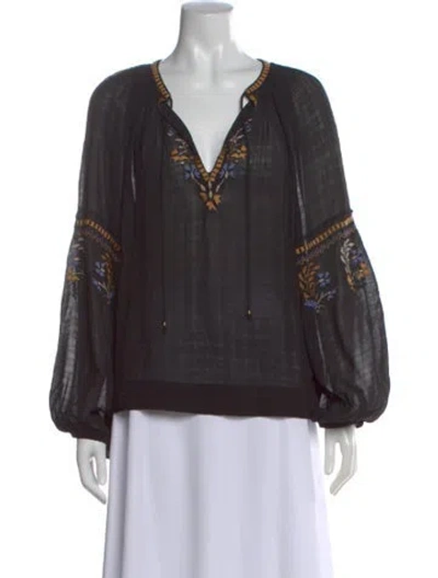 Pre-owned Vanessa Bruno Floral Print V-neck Blouse In Multi