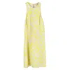 Vanessa Bruno Floral Printed Midi Dress In Yellow Cotton In Yellow