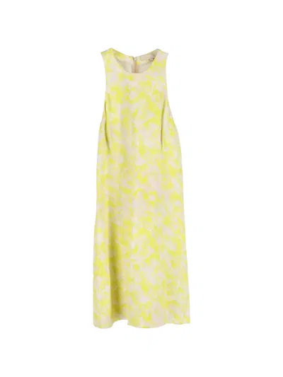 Pre-owned Vanessa Bruno Floral-printed Midi Dress In Yellow