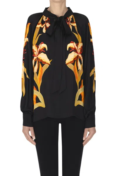 Vanessa Bruno Flower Print Blouse In Black