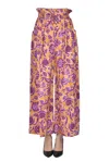 Vanessa Bruno Flower Print Cotton Trousers In Multicoloured