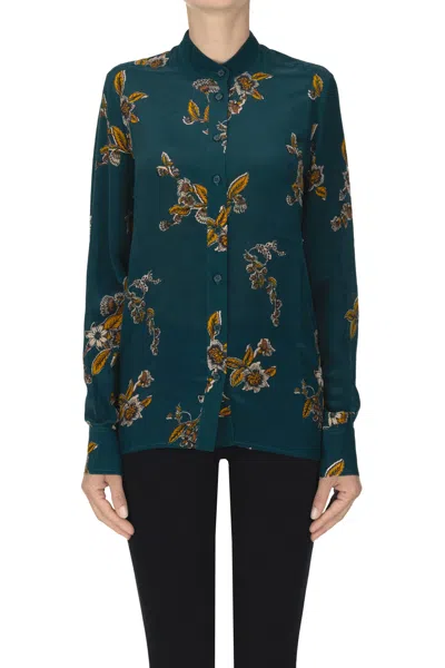 Vanessa Bruno Flower Print Shirt In Dark Green