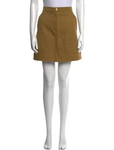 Pre-owned Vanessa Bruno Fringe Trim Accent Mini Skirt In Neutral