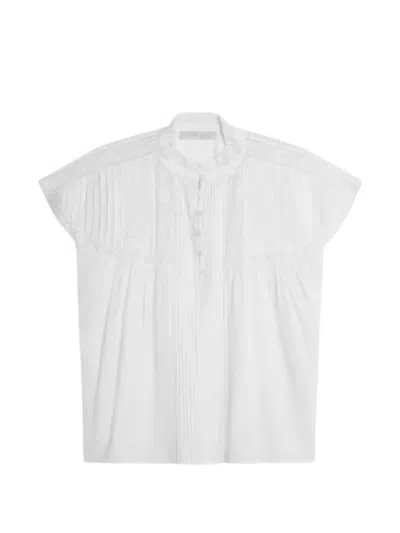 Vanessa Bruno Ganu Lace-trimmed Pleated Top In White