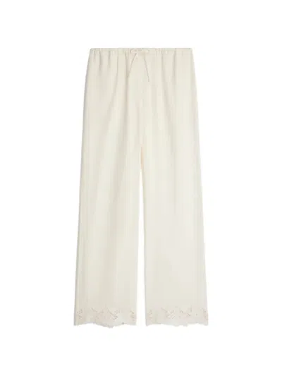 Vanessa Bruno Gliff Lace-trim Trousers In White