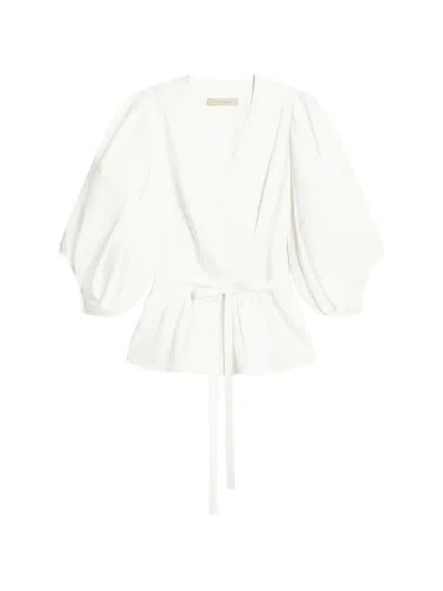 Vanessa Bruno Gunner Wrap Blouse In White