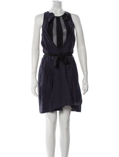 Pre-owned Vanessa Bruno Halterneck Knee-length Dress In Blue
