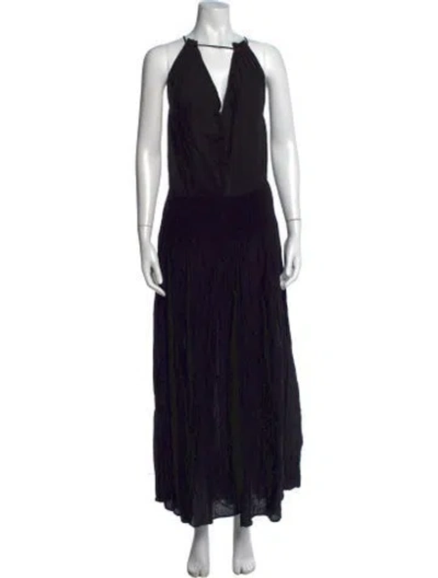 Pre-owned Vanessa Bruno Halterneck Long Dress In Black