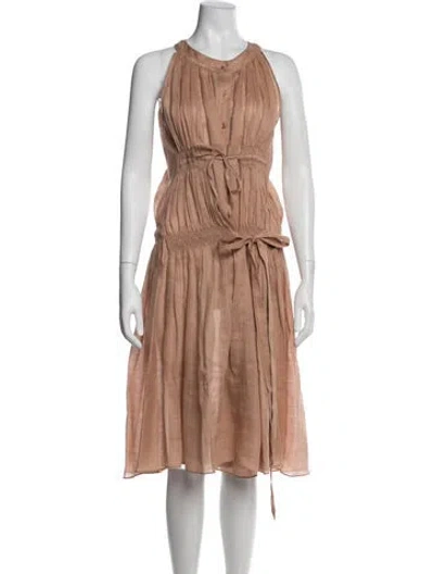 Pre-owned Vanessa Bruno Halterneck Midi Length Dress In Orange