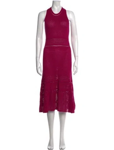 Pre-owned Vanessa Bruno Halterneck Midi Length Dress In Pink