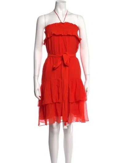 Pre-owned Vanessa Bruno Halterneck Mini Dress In Orange