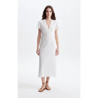 Vanessa Bruno Helena V-neck Maxi Dress In White