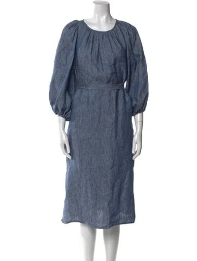 Pre-owned Vanessa Bruno Hemp Midi Length Dress In Blue