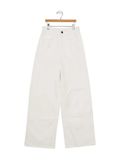 Pre-owned Vanessa Bruno High-rise Wide Leg Jeans In White
